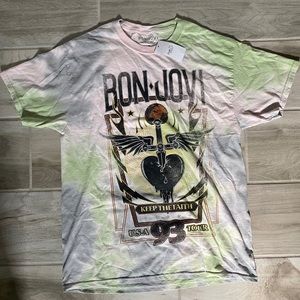 NWT Bon Jovi tour band tee tie dye rue 21